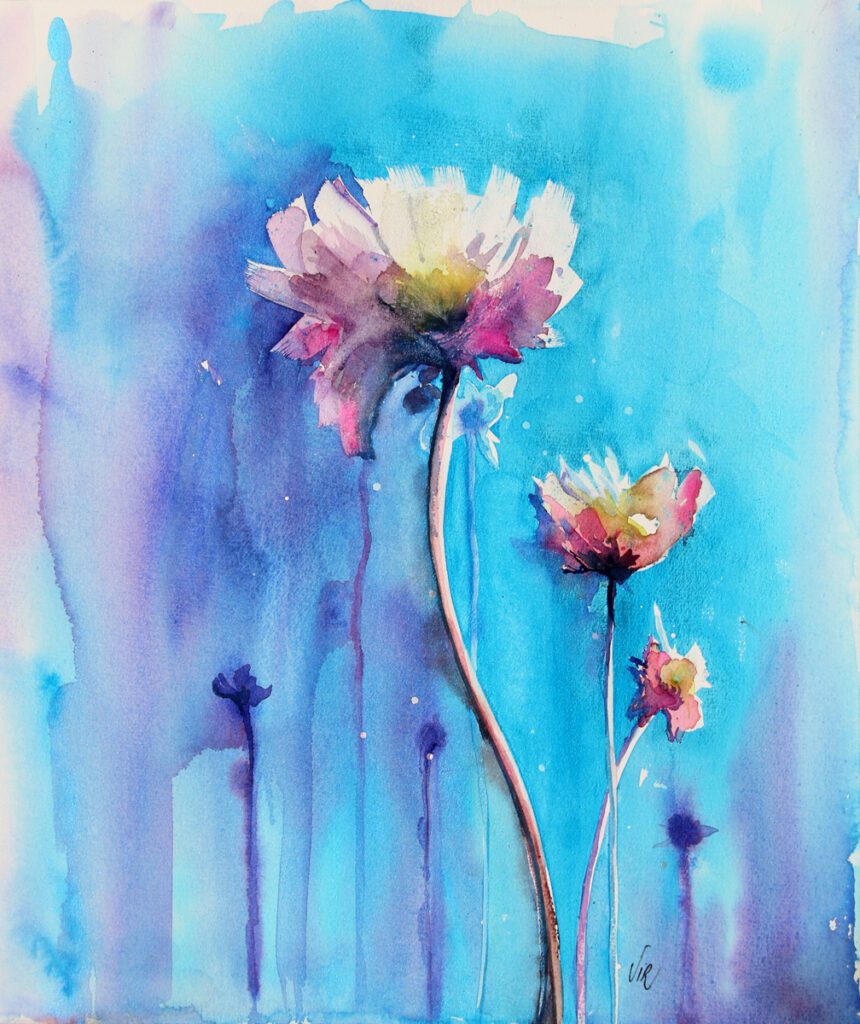 fleur exotique bleue