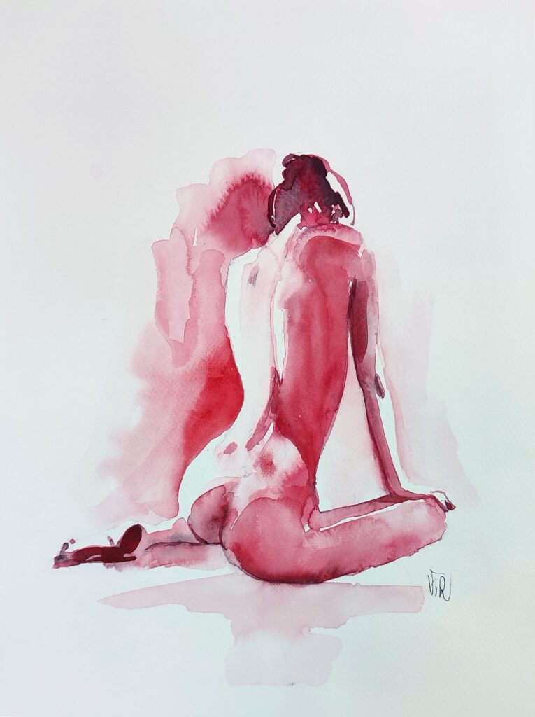 NU AQUARELLE RUBIS