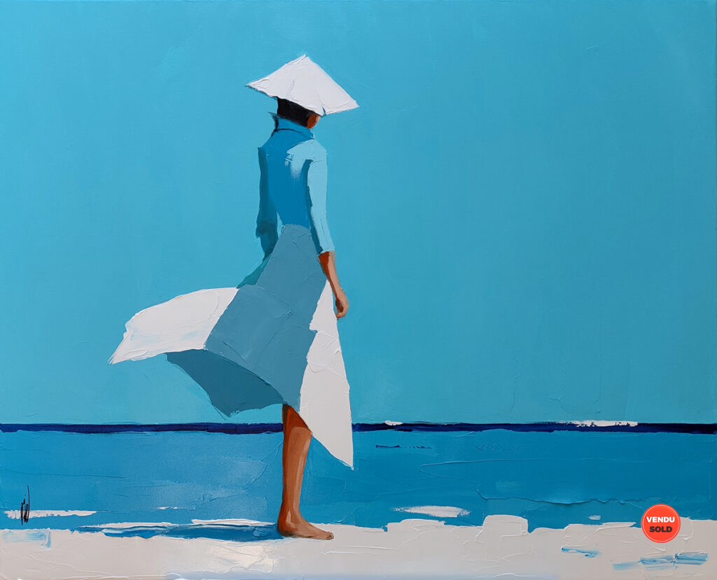 Robe blanc bleue
