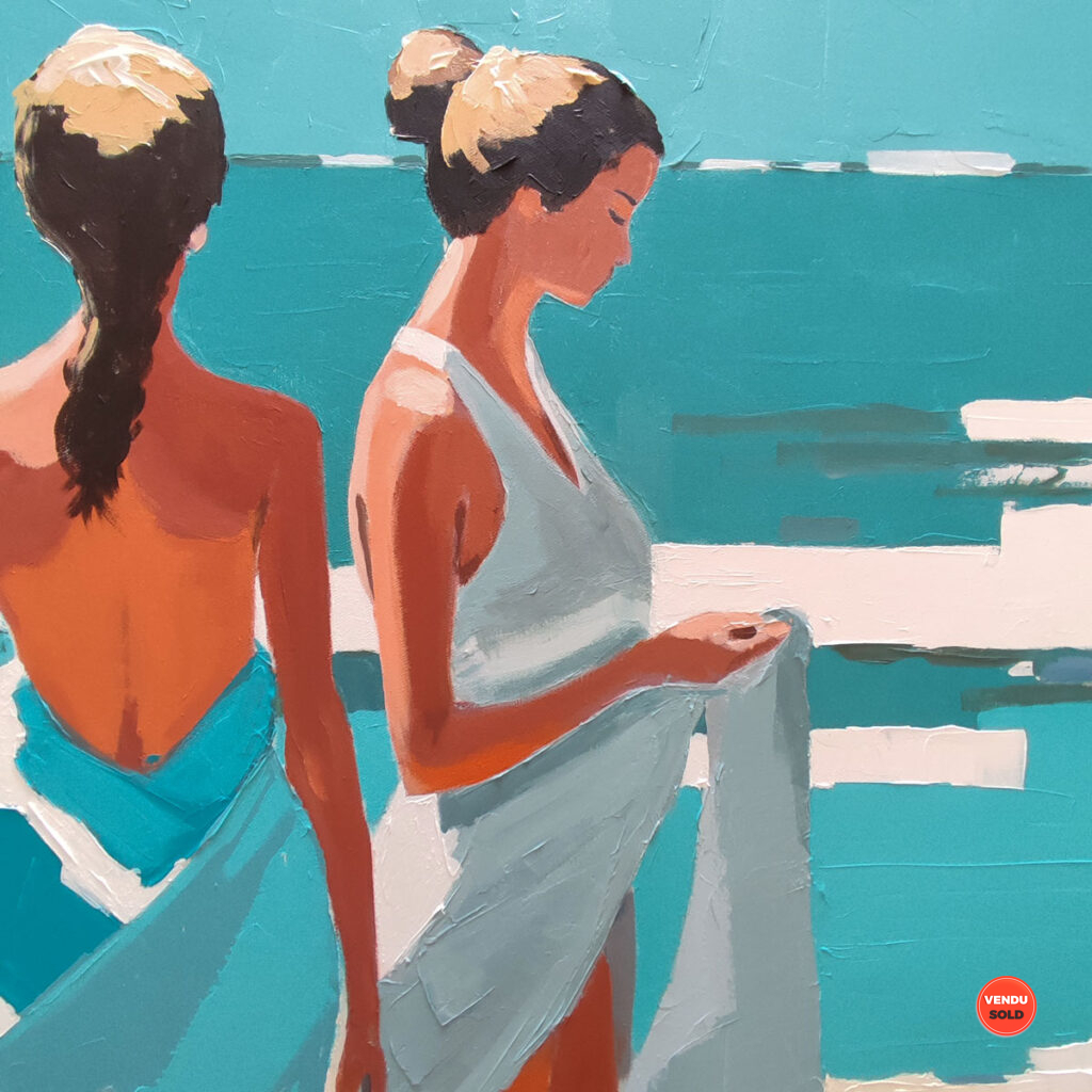 Trio sur le sable d'été