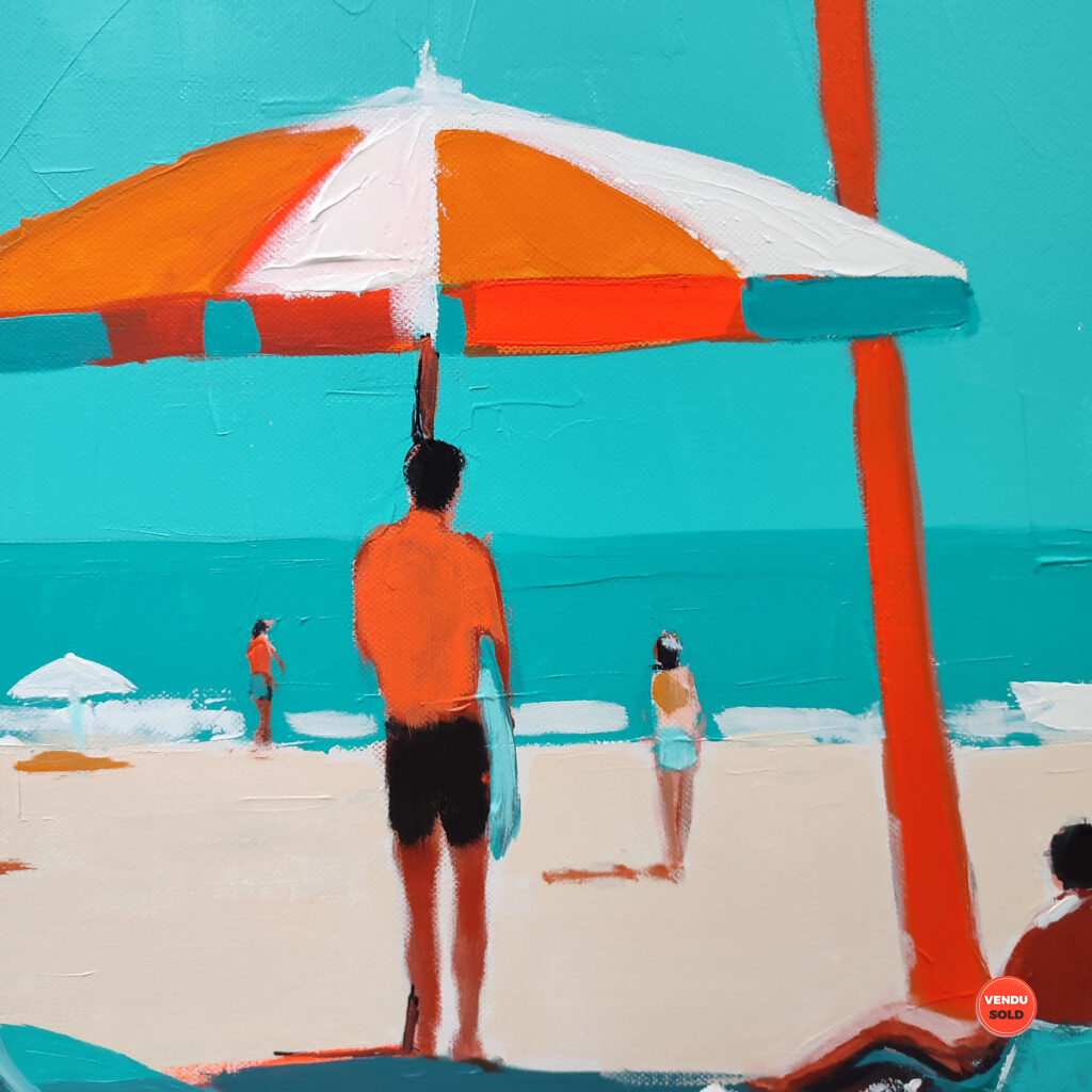 Parasol sous les palmiers