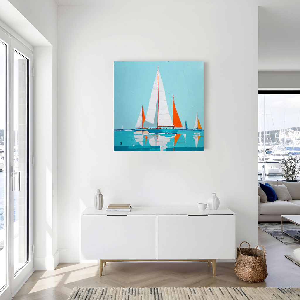 Voilier du matin calme vue en situation