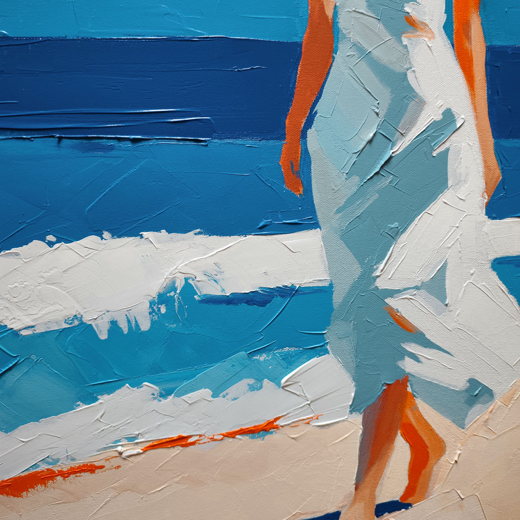 Robes blanches dans le bleu