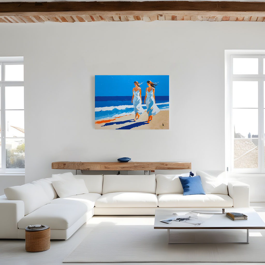 Robes blanches dans le bleu