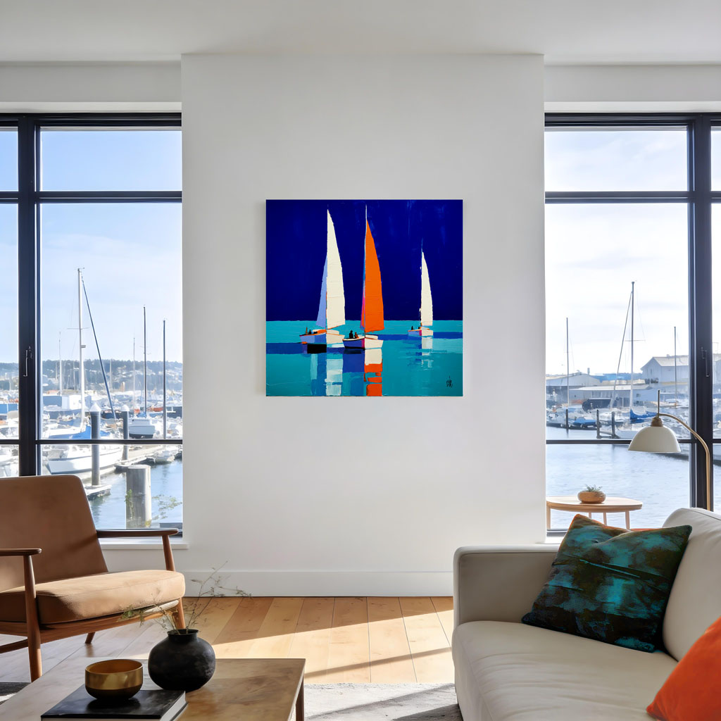 VIBRATION D'AZUR 80x80 ACRYL