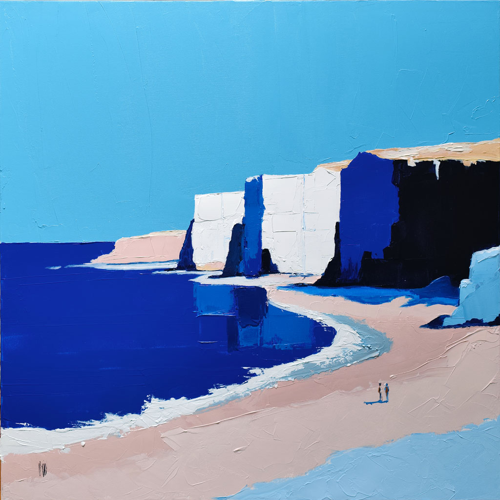 Falaise blanc bleu