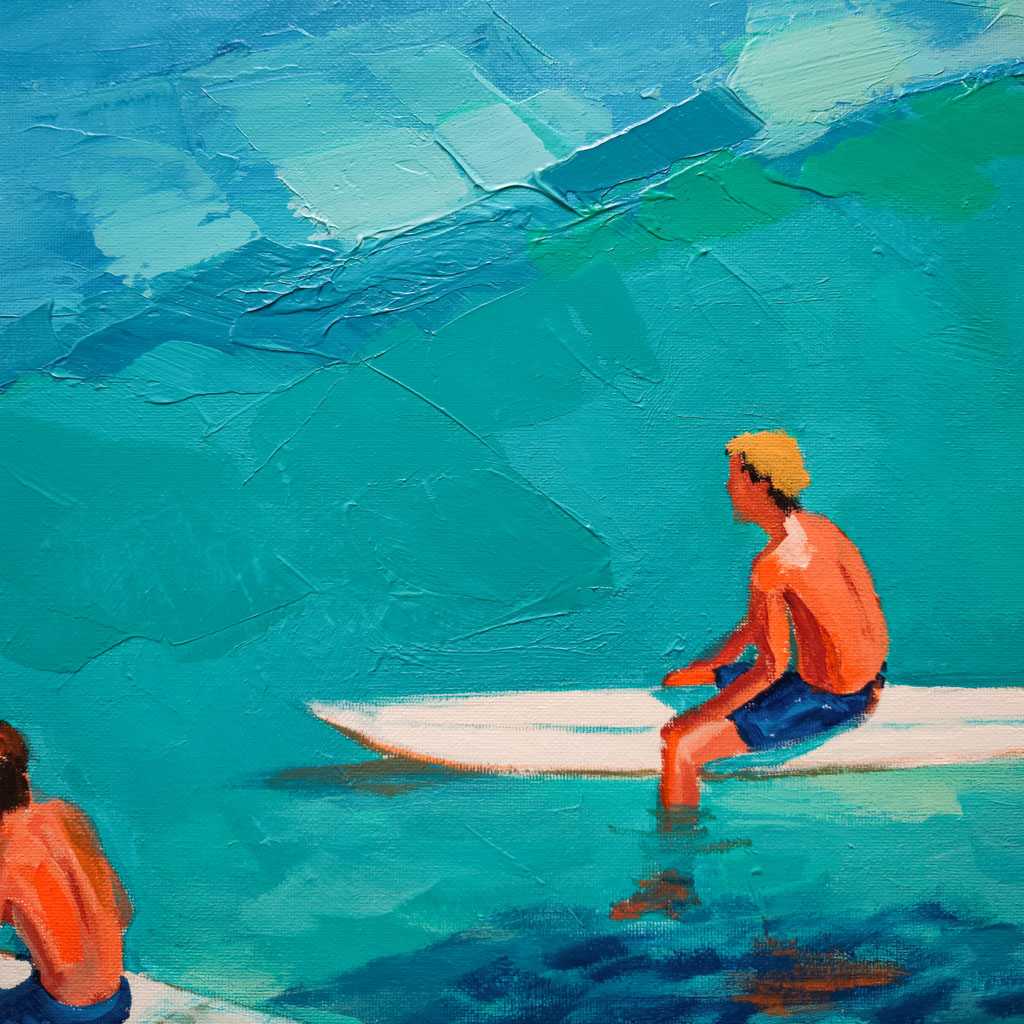 Surf au large 80x80 cm