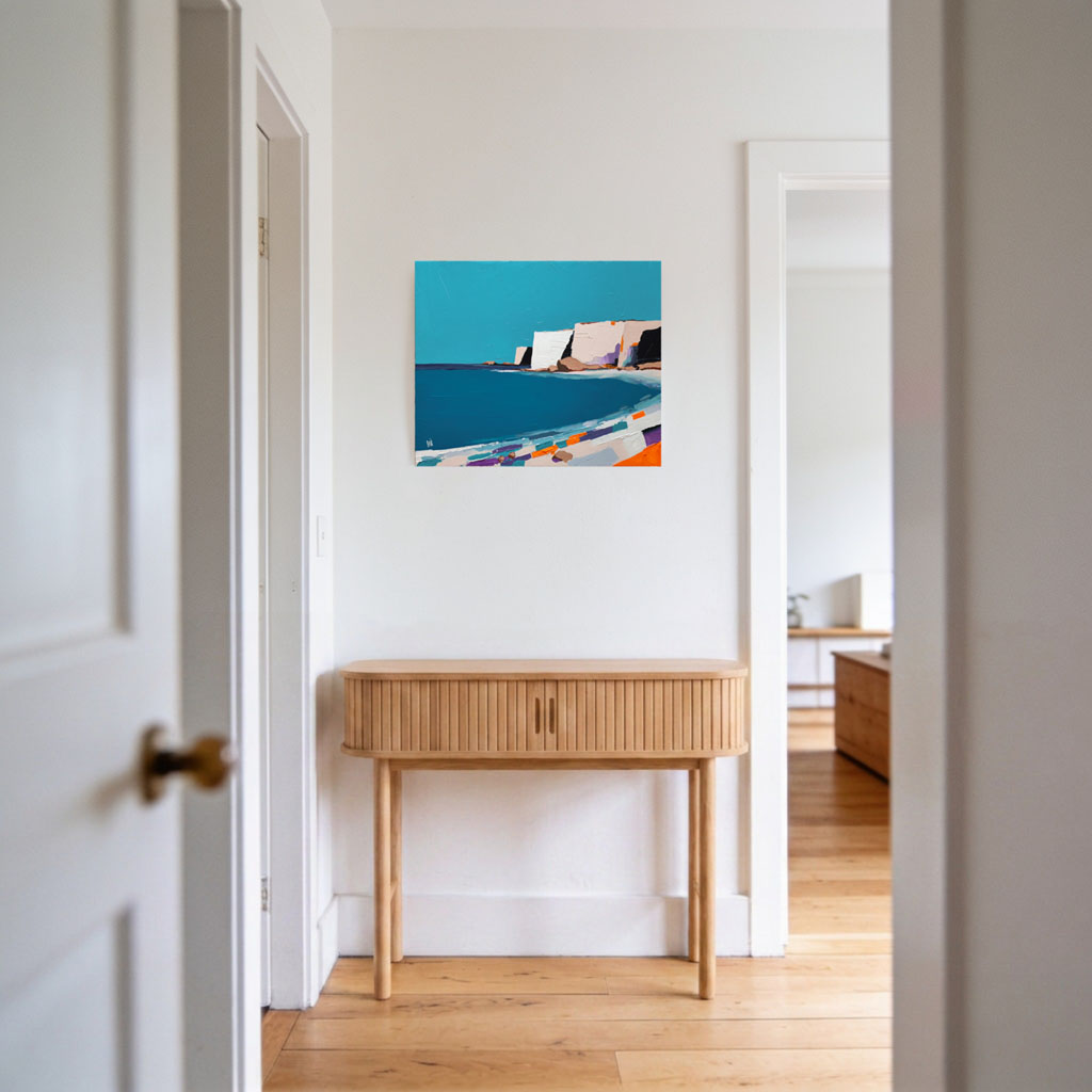 Tableau moderne Falaise du Cap, mise en situation ans une intérieur moderne